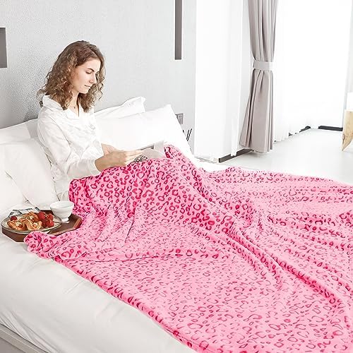 Pink Throw Blanket for Teen Girls Women, Christmas Birthday Gifts for