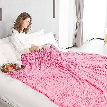 Pink Throw Blanket for Teen Girls Women, Christmas Birthday Gifts for