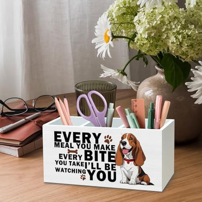 DILSJ Funny Basset Hound Kitchen Utensil Holder for Countertop, Basset
