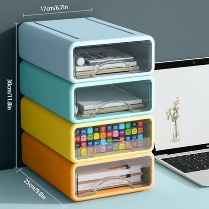 Desk Organizer with Drawers, Stackable Storage Drawers with