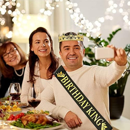 NA King Crown and Birthday Sash, Prom Decoration Gifts for Men