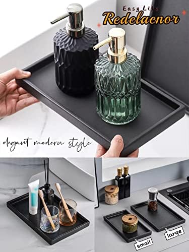 Ceramic Makeup Tray Redelaenor, Black Bathroom Accessories Holder for