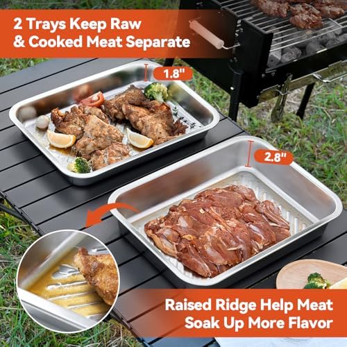 5-in-1 Grill Food Prep BBQ Meat Tray Container and Carry System