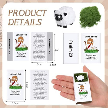 Wonderjune Mini Resin Sheep Christian Gift Lamb of God, 12 Sets, Lamb