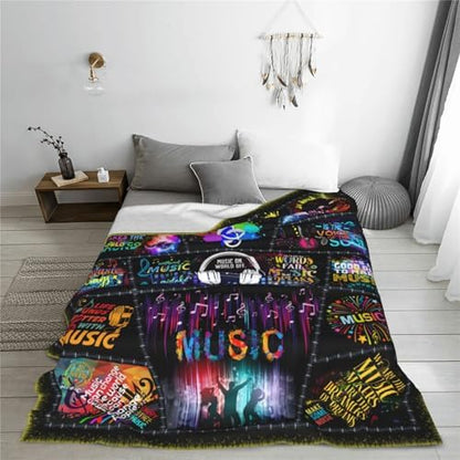 Music Gifts for Men Women,Music Blanket Gifts For Musical Lovers
