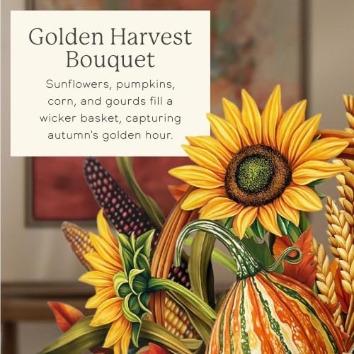 Freshcut Paper Golden Harvest 12" Classic Pop Up Bouquet Card