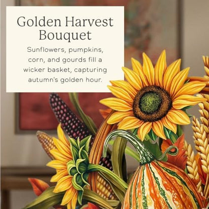 Freshcut Paper Golden Harvest 12" Classic Pop Up Bouquet Card