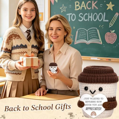 Mini Appreciation Office Gift for Women Men Coworkers Crochet Coffee