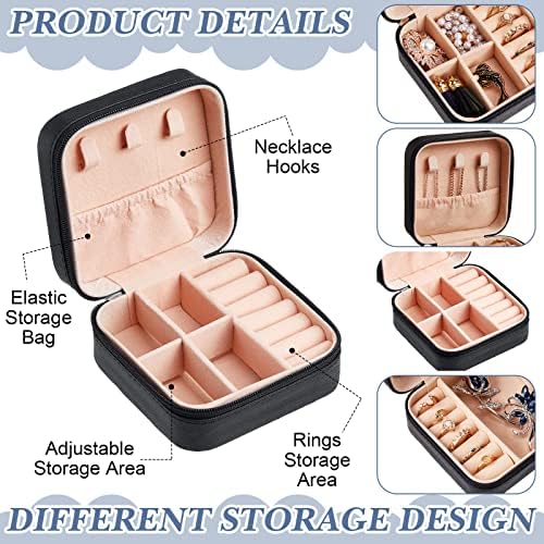 Yinkin 9 Pcs Travel Jewelry Case Boxes Small Jewelry Travel Mini