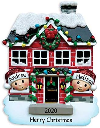 Personalized Our First Christmas Ornament 2026, Red Brick House Couple