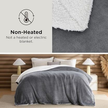 Bedsure GentleSoft Sherpa Fleece Throw Blanket for Couch, Non-Heated