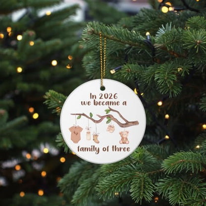 New Parents Gifts for Couples, Baby First Christmas Ceramic Ornament