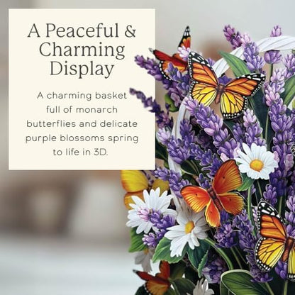 Freshcut Paper Pop Up Cards, Lavender & Butterflies, 12 Inch Life