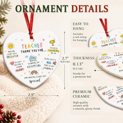 Teacher Ornaments for Christmas Tree 2026, Thank You Gifts for