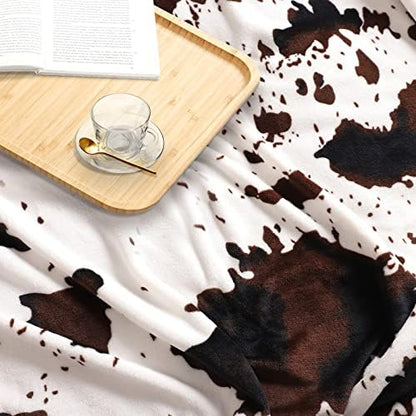 Soft Cow Print Blanket, Ultra Cozy Cow Throw Blanket for Couch Bed and