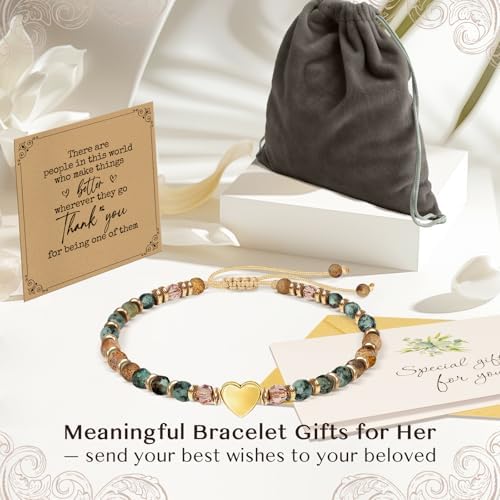 Inspirational Gifts Bracelets for Women, Healing Natural Stone