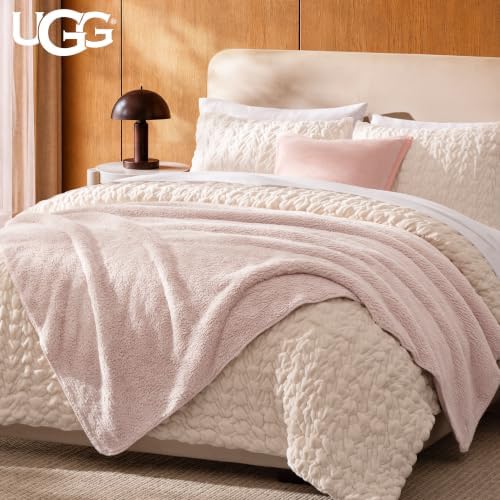 UGG Whitecap Throw Blanket, Soft Fleece Blanket, 50" x 70", Quartz