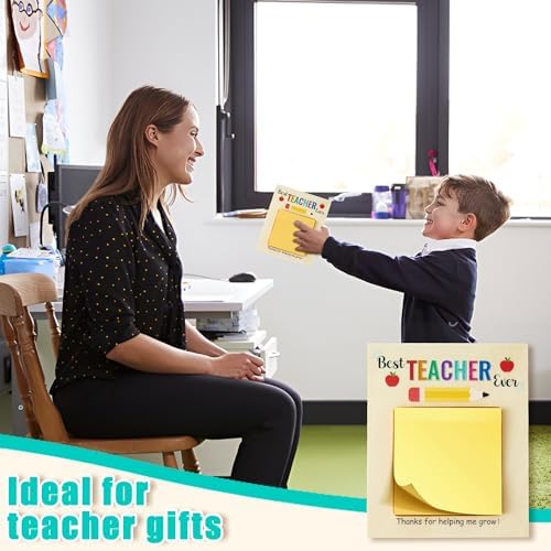 MALLMALL6 Teacher Appreciation Wooden Sticky Note Holder Gifts Desk