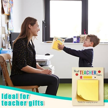 MALLMALL6 Teacher Appreciation Wooden Sticky Note Holder Gifts Desk