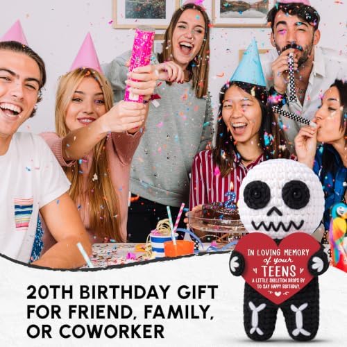 Funny 20th Birthday Gift for Her Him - Handmade Crochet Skeleton