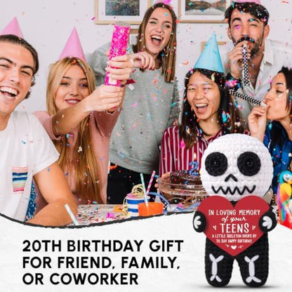 Funny 20th Birthday Gift for Her Him - Handmade Crochet Skeleton