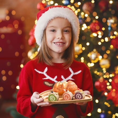 AWIZOM Christmas Hat Wooden Serving Tray Christmas Bamboo Platter