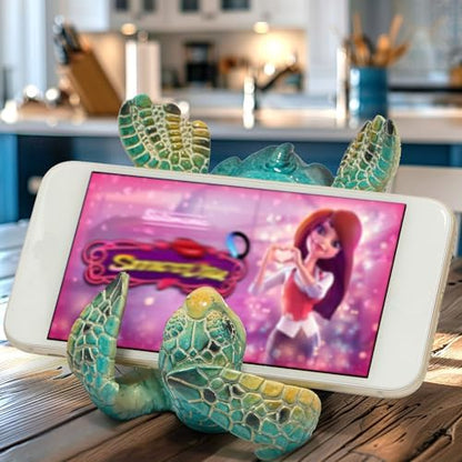 Hodao Sea Turtle Cell Phone Stand, Turtle Figurine for Ocean Beach