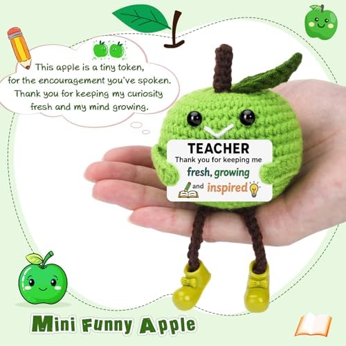 Crochet Apple Teacher Appreciation Gifts for Women Men, End of Year