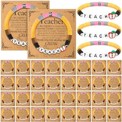 Landical 20 Set End of Year Teacher Gifts Pencil Bracelets