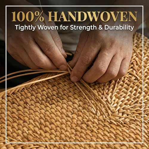 14.6" x 9.1" Large Wicker Storage Tray, Natural Rattan Basket