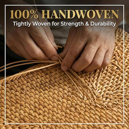 14.6" x 9.1" Large Wicker Storage Tray, Natural Rattan Basket