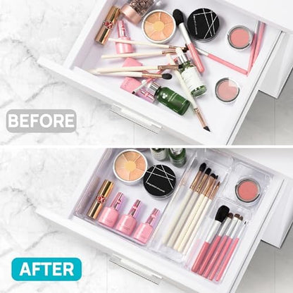 Vtopmart 44 PCS Clear Plastic Drawer Organizers Set, Vanity Organizer