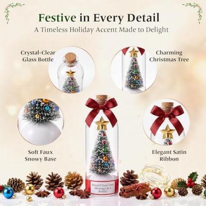 Recordable Christmas Tree in a Bottle, 30-Second Voice Recording and