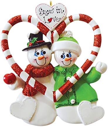 Personalized Our First Christmas Ornament 2026, Snowman Couple Candy