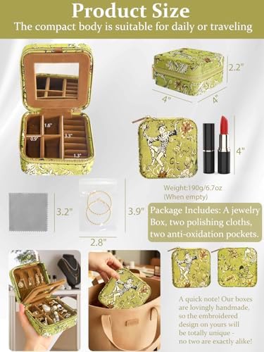 Small Travel Jewelry Box for Women - Mini Jewellery Organizer with