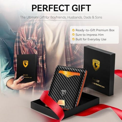 GSOIAX Slim Wallet for Men Rfid Blocking Leather Bifold Front Pocket