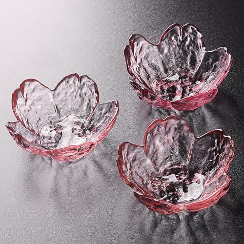 GENTI 3-Piece Glass Jewelry Tray, Flower Ring Dish, Jewelry Dish Tray