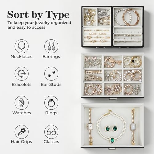 Dajasan Jewelry Organizer Box, Large Jewelry Boxes for Women Girls