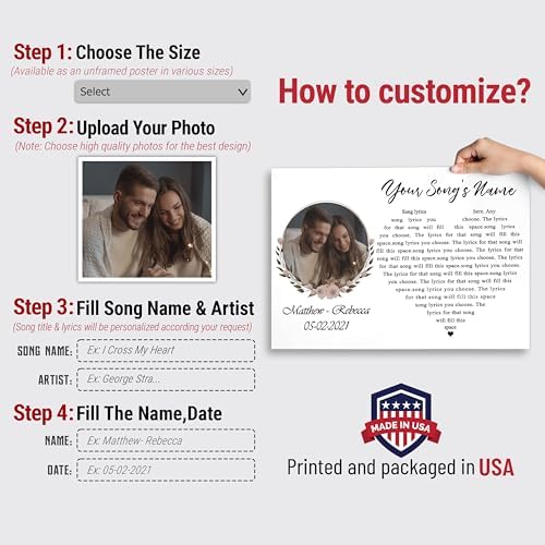 H-DEWALL Customized Song Lyrics Poster Family Portrait Gifts For
