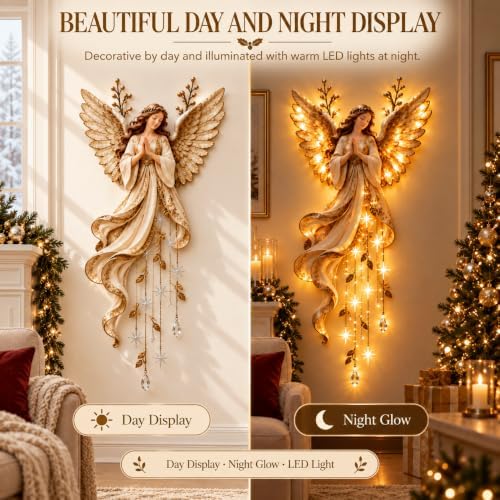 Angel Blessing Wall Light,Starglow Cascading Christmas Angel with