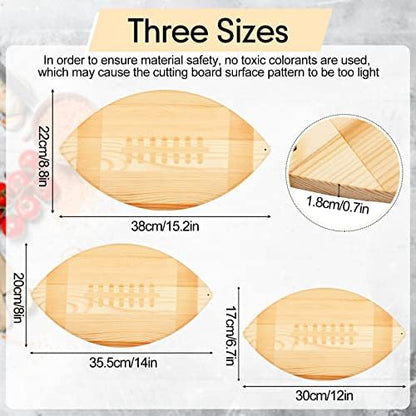 3 Pcs Football Cutting Board Football Serving Tray Hanging, Light