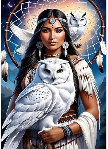 MOMDEDP Beauty Diamond Painting Kits for Adults,Owl Diamond Art Kits