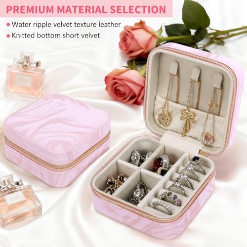 Travel Jewelry Case,Small Jewelry Box with Mirror,Gift for Girls Women