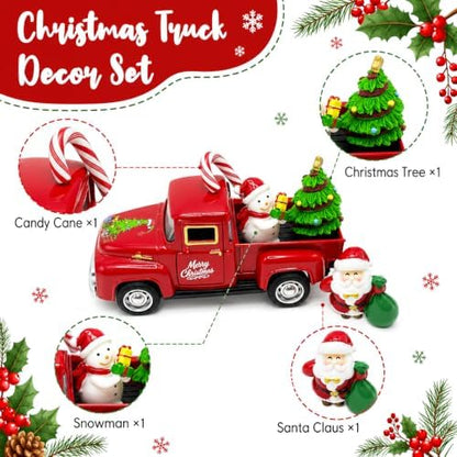 Christmas Truck Decor - Christmas Decorations Indoor with Tree Snowman