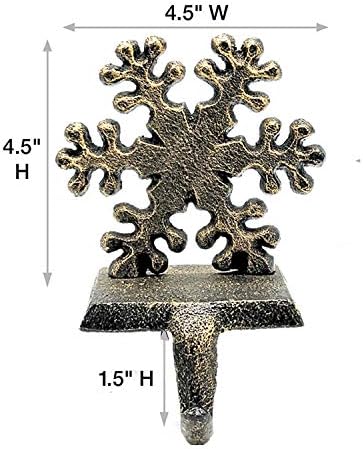 2 Pieces Snowflake Christmas Stocking Holder Christmas Hooks Skid