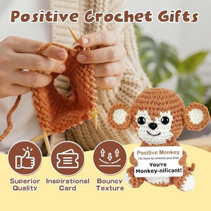 Hoedia Cute Funny Gift for Her/Him/Friend/Coworker, Positive Crochet