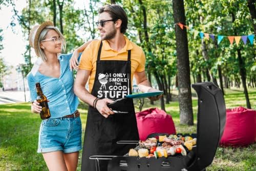 VAGAVY 100% Cotton, Black Funny Aprons for Men, Dad, Husband