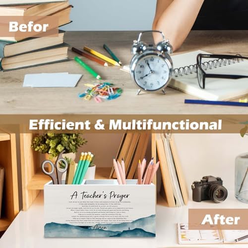 DILSJ Christian Teacher Gifts Pen Pencil Holder Organizer for Desk, A