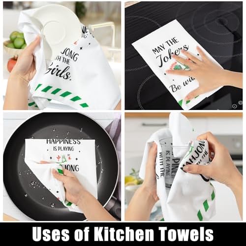 R HORSE Mahjong Kitchen Dish Towel - 5Pcs Mahjong Cleaning Dishcloth