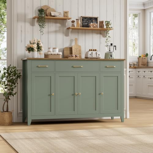 HORSTORS 55" W Buffet Cabinet with Storage, Kitchen Storage Cabinet